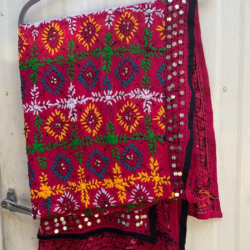 Hand embroidered shawl or wrap, x-large, NEW!